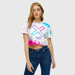 Футболка 3D укороченная женская A Silent Voice neon gradient style, цвет: 3D-принт — фото 2