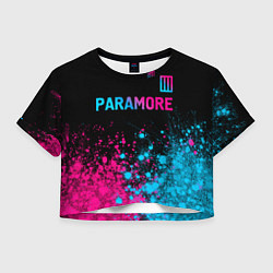 Женский топ Paramore - neon gradient: символ сверху