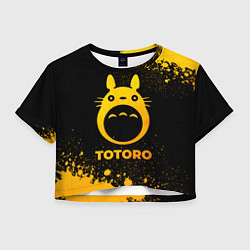 Футболка 3D укороченная женская Totoro - gold gradient, цвет: 3D-принт