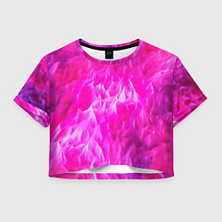 Футболка 3D укороченная женская Pink texture, цвет: 3D-принт