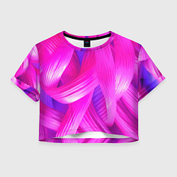 Футболка 3D укороченная женская Розовые лоскуты, цвет: 3D-принт