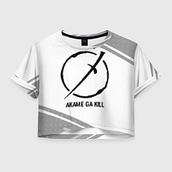 Футболка 3D укороченная женская Akame ga Kill glitch на светлом фоне, цвет: 3D-принт