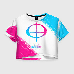 Футболка 3D укороченная женская Ozzy Osbourne neon gradient style, цвет: 3D-принт