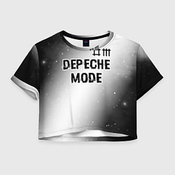 Футболка 3D укороченная женская Depeche Mode glitch на светлом фоне: символ сверху, цвет: 3D-принт