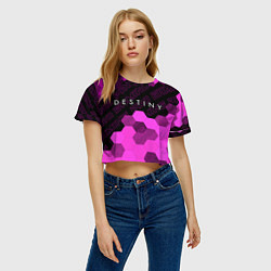 Футболка 3D укороченная женская Destiny pro gaming посередине, цвет: 3D-принт — фото 2