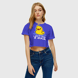 Футболка 3D укороченная женская I do not Give a Duck, цвет: 3D-принт — фото 2