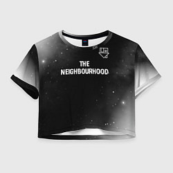 Женский топ The Neighbourhood glitch на темном фоне посередине