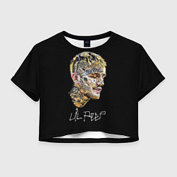 Футболка 3D укороченная женская Lil Peep mosaic rap, цвет: 3D-принт