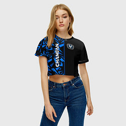 Футболка 3D укороченная женская Changan - blue uniform, цвет: 3D-принт — фото 2