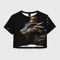 Футболка 3D укороченная женская Хранитель нового года, цвет: 3D-принт