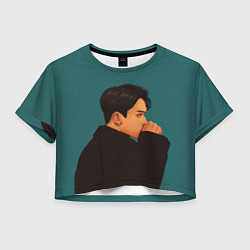 Футболка 3D укороченная женская Лукас wayv, цвет: 3D-принт