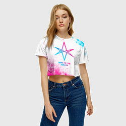 Футболка 3D укороченная женская Bring Me the Horizon neon gradient style, цвет: 3D-принт — фото 2