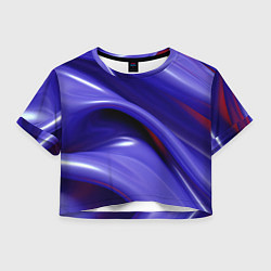 Футболка 3D укороченная женская Фиолетовые абстрактные волны, цвет: 3D-принт