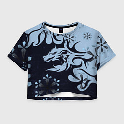 Женский топ Дракон со снежинками
