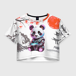 Футболка 3D укороченная женская Funny panda - China, цвет: 3D-принт