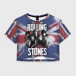 Футболка 3D укороченная женская Rolling Stones - Great britain, цвет: 3D-принт