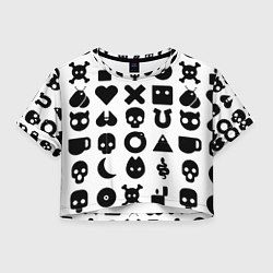 Женский топ Love death robots pattern white