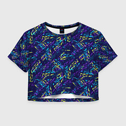 Футболка 3D укороченная женская Abstract vector pattern, цвет: 3D-принт