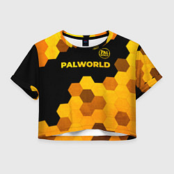 Футболка 3D укороченная женская Palworld - gold gradient посередине, цвет: 3D-принт