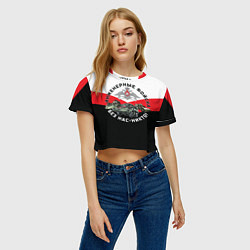 Футболка 3D укороченная женская Инженерные войска России, цвет: 3D-принт — фото 2