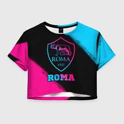 Футболка 3D укороченная женская Roma - neon gradient, цвет: 3D-принт