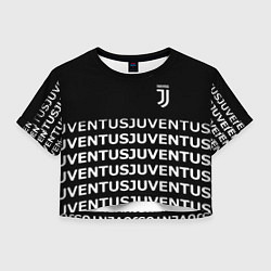 Футболка 3D укороченная женская Juventus pattern fc club steel, цвет: 3D-принт