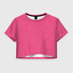 Футболка 3D укороченная женская Текстура однотонный розовый Барби, цвет: 3D-принт