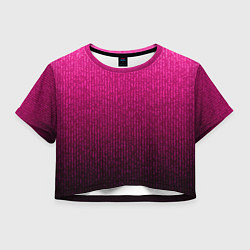 Футболка 3D укороченная женская Яркий розовый градиент полоска, цвет: 3D-принт