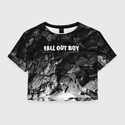 Футболка 3D укороченная женская Fall Out Boy black graphite, цвет: 3D-принт