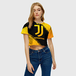 Футболка 3D укороченная женская Juventus - gold gradient, цвет: 3D-принт — фото 2