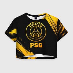 Футболка 3D укороченная женская PSG - gold gradient, цвет: 3D-принт