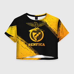 Футболка 3D укороченная женская Benfica - gold gradient, цвет: 3D-принт