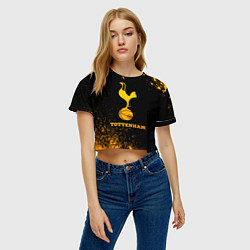 Футболка 3D укороченная женская Tottenham - gold gradient, цвет: 3D-принт — фото 2