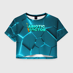 Футболка 3D укороченная женская Abiotic Factor logo neon, цвет: 3D-принт