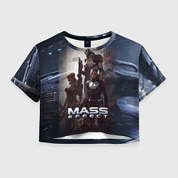 Футболка 3D укороченная женская Mass Effect game, цвет: 3D-принт
