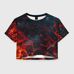 Женский топ Темная абстракция с разломом красных плит
