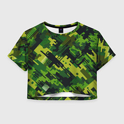 Футболка 3D укороченная женская Camouflage - pattern ai art, цвет: 3D-принт