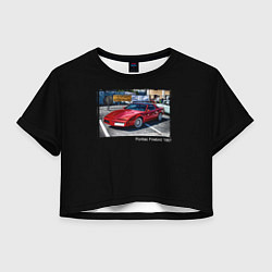 Футболка 3D укороченная женская Ретро автомобиль Pontiac Firebird 1987 года, цвет: 3D-принт