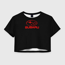 Женский топ Subaru red logo
