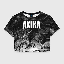 Футболка 3D укороченная женская Akira black graphite, цвет: 3D-принт