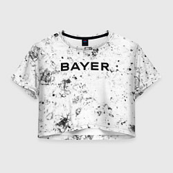 Футболка 3D укороченная женская Bayer 04 dirty ice, цвет: 3D-принт