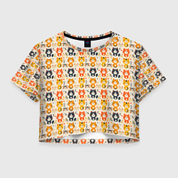 Женский топ Разноцветные котята ретро узор