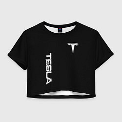 Женский топ Tesla logo white