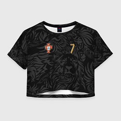 Футболка 3D укороченная женская Форма Роналду номер 7 сборная Португалии, цвет: 3D-принт