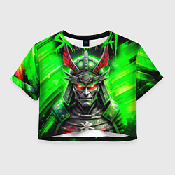 Футболка 3D укороченная женская Samurai green, цвет: 3D-принт