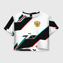 Женский топ Россия спортивная геометрия глитч