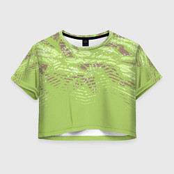 Футболка 3D укороченная женская Крокодила кожа абстракция, цвет: 3D-принт