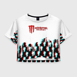 Футболка 3D укороченная женская Billie Eilish x Monster energy, цвет: 3D-принт