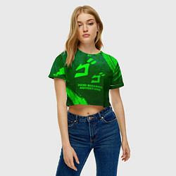 Футболка 3D укороченная женская JoJo Bizarre Adventure - green gradient, цвет: 3D-принт — фото 2
