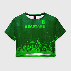 Футболка 3D укороченная женская Beastars - green gradient посередине, цвет: 3D-принт